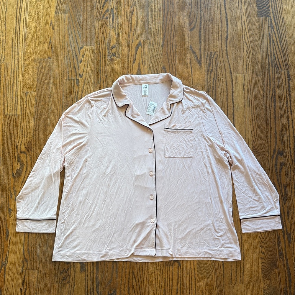 PJ Place Pale Blush Pink With Black Trim Modal Soft Pajamas XXL NWT - Picture 4 of 12